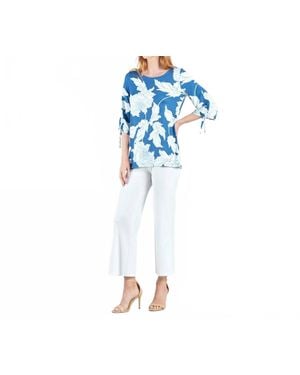 Clara Sunwoo Butter Knit Pull-Tie Cuff Tunic - Blue