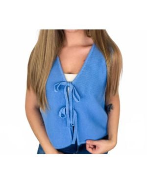 Miou Muse The Finishing Touch Cotton Cropped Vest - Blue