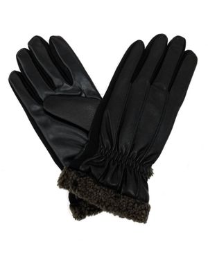 Isotoner Signature Smarttouch Dress Faux Fur Cuff Gloves - Black