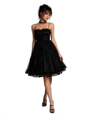 Betsey Johnson Vintage Y2K Evening Pleated Party Dress - Black