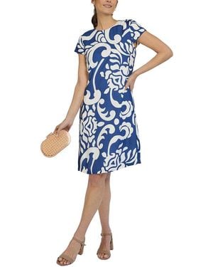 J.McLaughlin Nicoletta Silk-Blend Dress - Blue