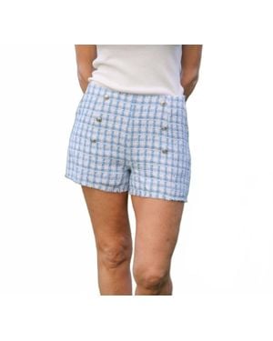 Mystree Every Occasion Tweed Shorts - Blue
