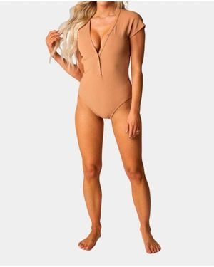 BuddyLove Mona Short Sleeve One-Piece Swimsuit - Orange