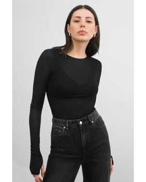 MARCELLA Sheer Avalon Top - Black