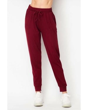 USA Fashion Buttery Smooth Sweatpants - Red