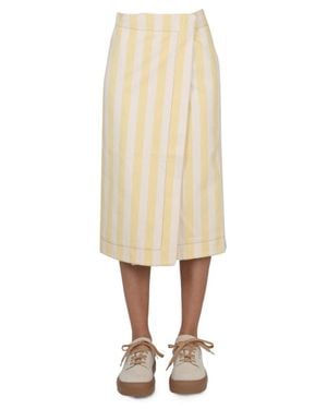 Sunnei Striped Pattern Skirt - Natural