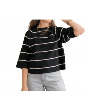 Ichi Boatneck Knit Pullover Sweater - Black