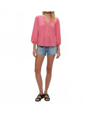 Michael Stars Gabi Puff Sleeve Top - Pink