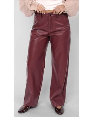 Sadie & Sage Night Vision Faux Leather Pants - Red