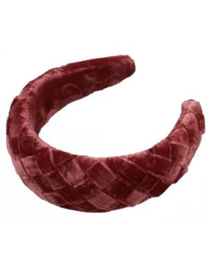Loeffler Randall Puffy Braided Headband - Red