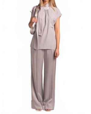 Beatrice B. Flowy Trouser Pant With Seam - Multicolor