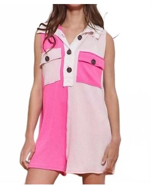 Bucketlist Sleeveless Color-Block Romper - Pink