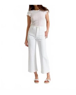 DAZE Valley Girl Wide Leg Ankle Jeans - White