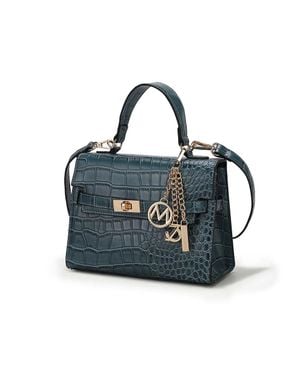 MKF Naomi Vegan Crocodile Leather Satchel By Mia K - Blue