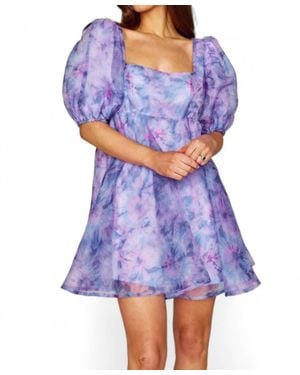 BuddyLove Lyla Puff Sleeve Baby Doll Dress - Purple