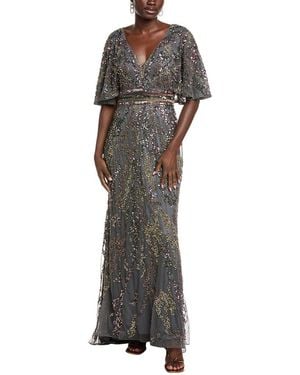 Issue New York Sequin & Bead Embellished Gown - Multicolor