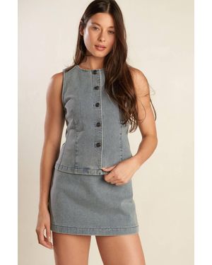TRUEDAMES Daisy Date Denim Skort - Blue