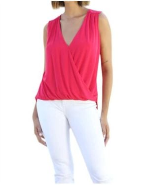 Veronica M Everyday Cupro Surplice Tank - Red