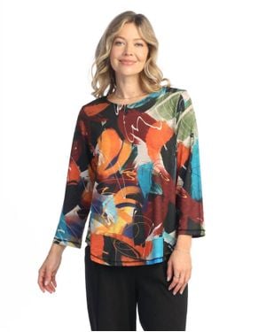Jess & Jane Cozy Drop Shoulder Top - Multicolor