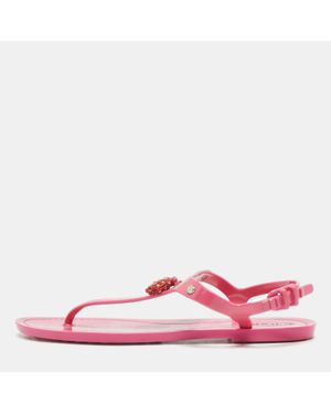 Tod's Rubber Studded Tassel Thong Flat Sandals - Pink