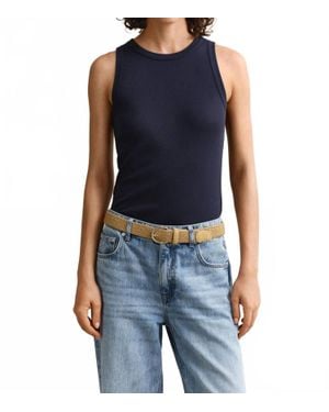 PERFECTWHITETEE Daphne Ribbed Tank Top - Blue