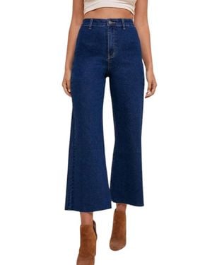 Anniewear Stretchy Cropped Jeans - Blue