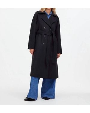 Madewell Double Breasted Waist Tie Trench Coat - Blue