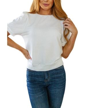 Jodifil Pristine Puff Sleeve Top - Gray