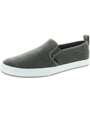 Ben Sherman Padded Insole Canvas Slip-On Shoes - Gray