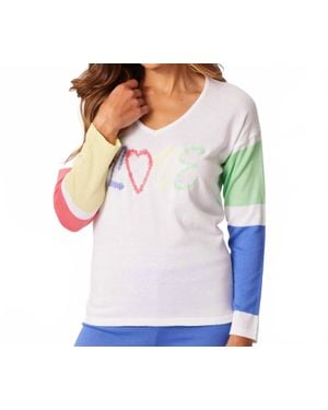 French Kyss V-Neck Love Top - Multicolor