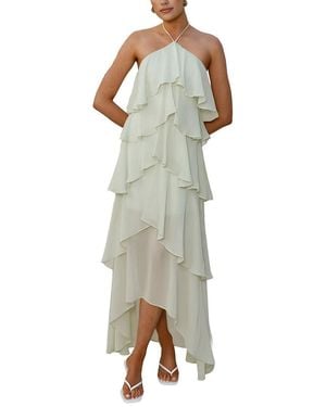 CAMILA BLANCO Solid Maxi Dress - Green