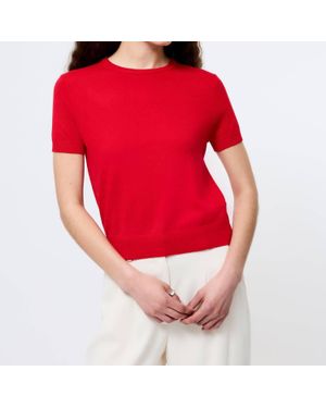 French Connection Nola Fine Knit Short Sleeve Sweater - Red