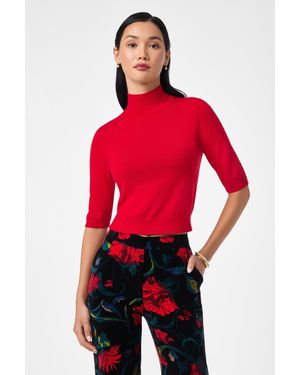 Trina Turk Mali Mock Neck - Red