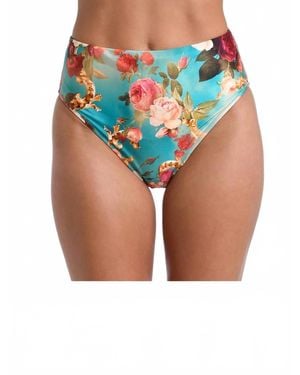 L'Agence Vanessa High-Waist Bikini Bottom - Green