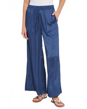 Lyssé Packable Pleated Palazzo Pant - Blue