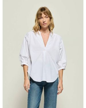 Nation Ltd Daphna Poplin Pima Cotton Shirt - White