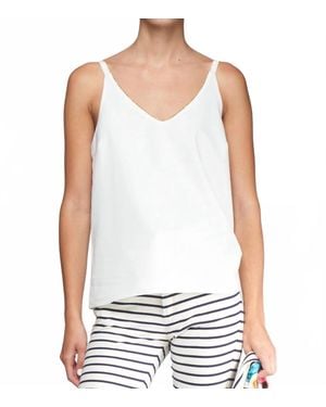 Vilagallo Beaded Neckline Tank Top - White