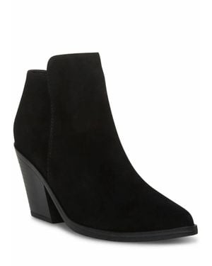 Blondo Suede Stacked Heel Bootie - Black