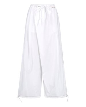Marni Wide-Leg Poplin Drawstring Pants - White