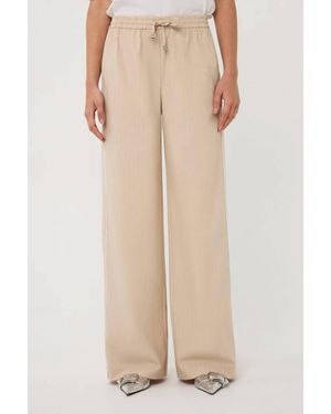 EsQualo Tapes Pinstripe Pants - Natural