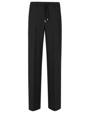 ERMANNO FIRENZE Waist Ties Belt Loops Straight-Leg Pants - Black