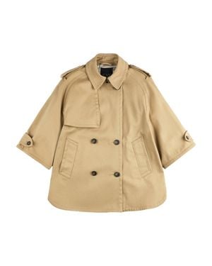 Fay Boxy Trench Elbow-Length Sleeve Jacket - Natural