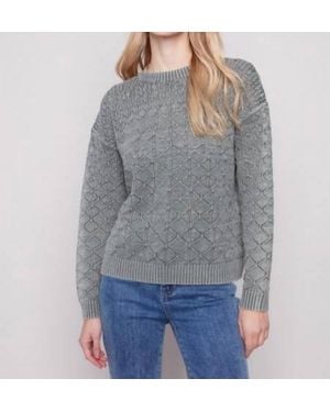 Charlie b Spruce Pointelle Sweater - Gray
