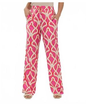 EsQualo Taimi Tropical Flower Pants - Red