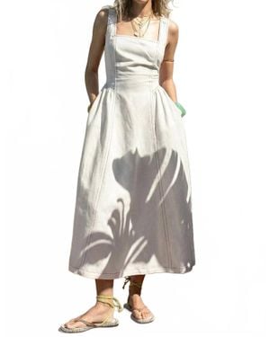 illa illa Contrast Stitch Dress - White