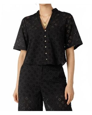 Dex Cutwork Embroidery Blouse - Black