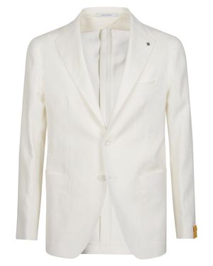 Tagliatore Montecarlo Linen-Cotton Blend Jacket - White