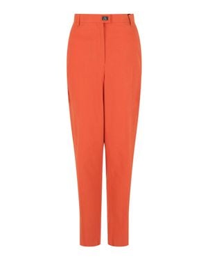 Ferragamo Gancini-Plaque Straight-Leg Pants - Red