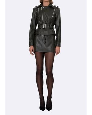 NonChalant Label Reed Faux Leather Biker Jacket - Black