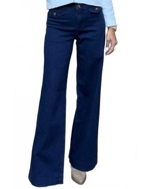Bevy Flog Stacy Wide Leg Denim Jeans - Blue